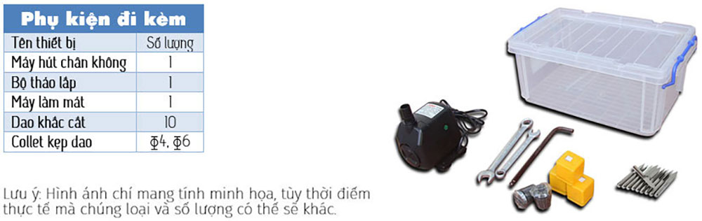 Phụ kiện đi kèm Máy cắt CNC hút chân không