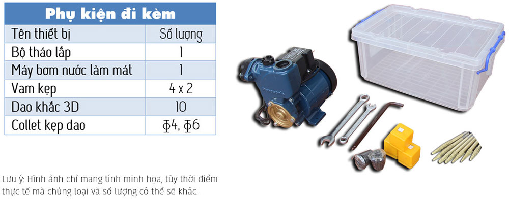 Phụ kiện đi kèm Máy khắc đá CNC