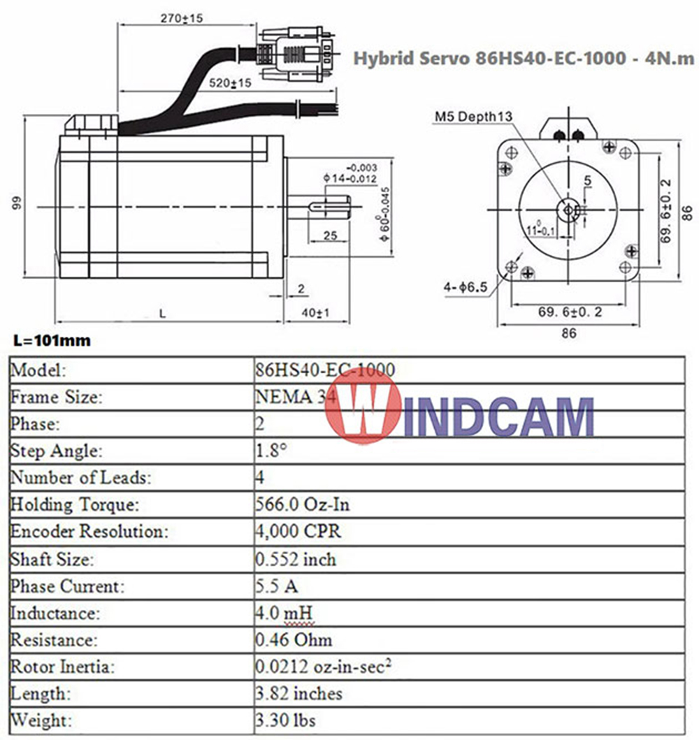 Thông số Hybrid Servo 86HS40-EC-1000